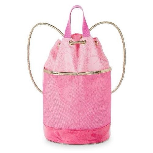 Disney Princess pink gold drawstring backpack / purse - official Disney Store